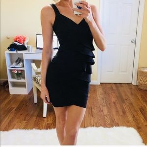 Little Black Shutter Illusion Cocktail Dress | 4P